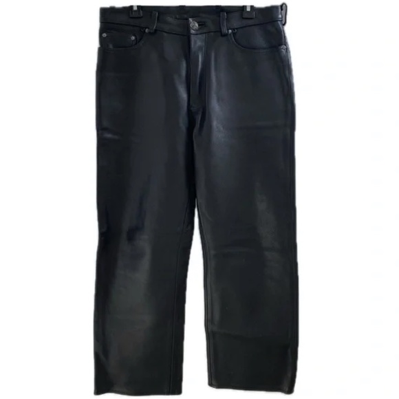 CHROME HEARTS - Men's Black Leather Pants - Picture 3 of 14